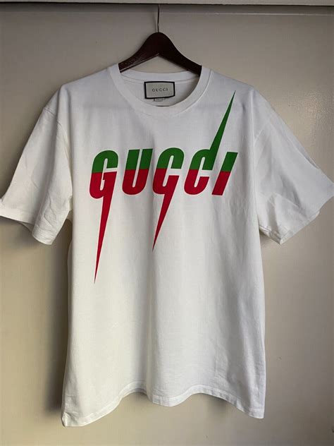 gucci garden t shirt white|Gucci shirt red and green.